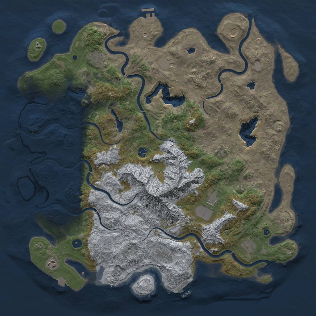 Rust Map: Procedural Map, Size: 5000, Seed: 1671418165, 16 Monuments