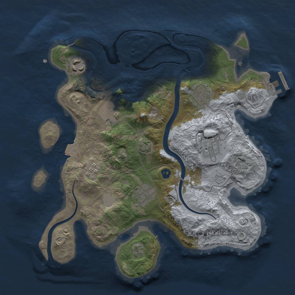 Rust Map: Procedural Map, Size: 3000, Seed: 839989335, 11 Monuments