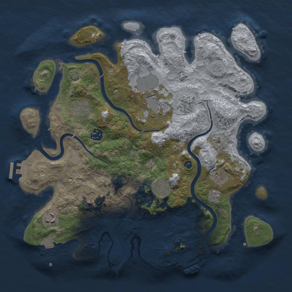 Rust Map: Procedural Map, Size: 3600, Seed: 791741324, 15 Monuments