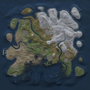 Thumbnail Rust Map: Procedural Map, Size: 3600, Seed: 791741324, 15 Monuments