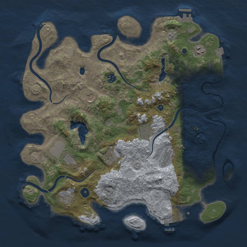 Rust Map: Procedural Map, Size: 4050, Seed: 319895717, 15 Monuments