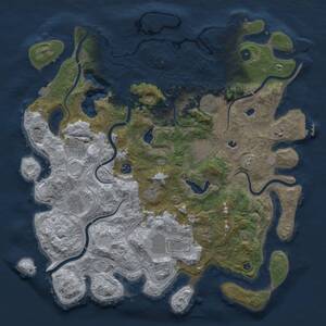 Thumbnail Rust Map: Procedural Map, Size: 4500, Seed: 47832774, 16 Monuments