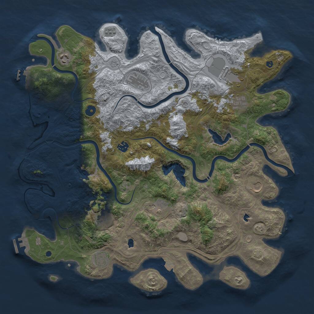 Rust Map: Procedural Map, Size: 4500, Seed: 15021970, 16 Monuments