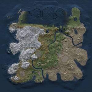 Thumbnail Rust Map: Procedural Map, Size: 3700, Seed: 1625792431, 15 Monuments