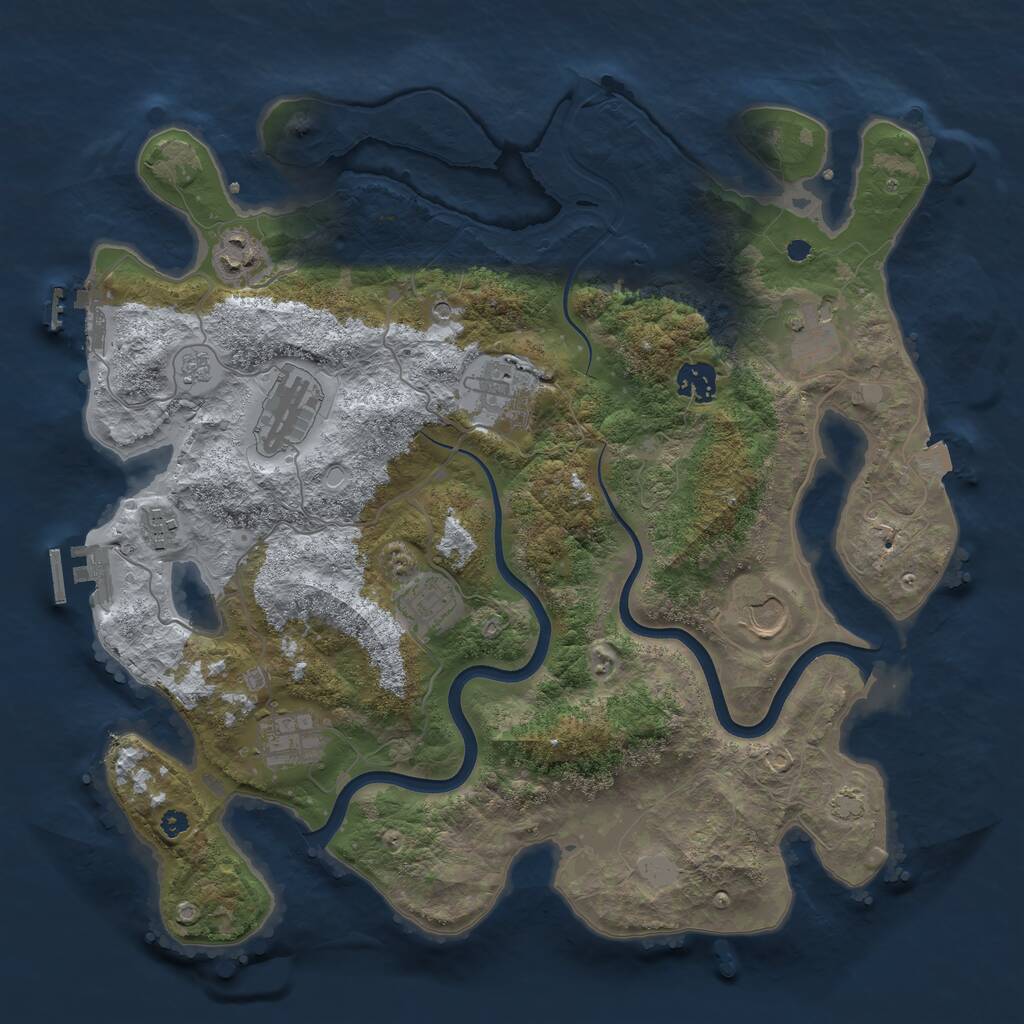 Rust Map: Procedural Map, Size: 3750, Seed: 18673536, 15 Monuments