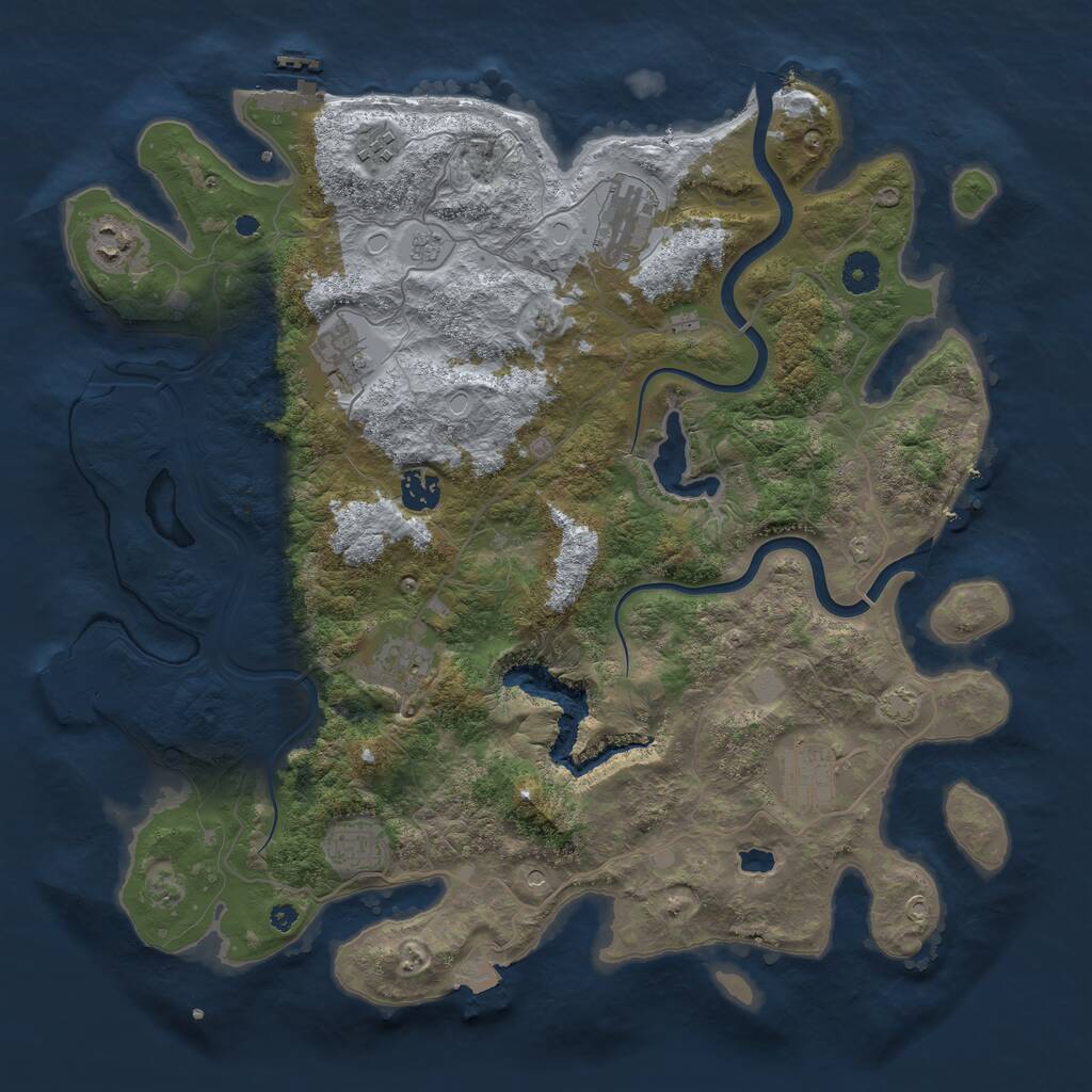 Rust Map: Procedural Map, Size: 4000, Seed: 996399206, 14 Monuments