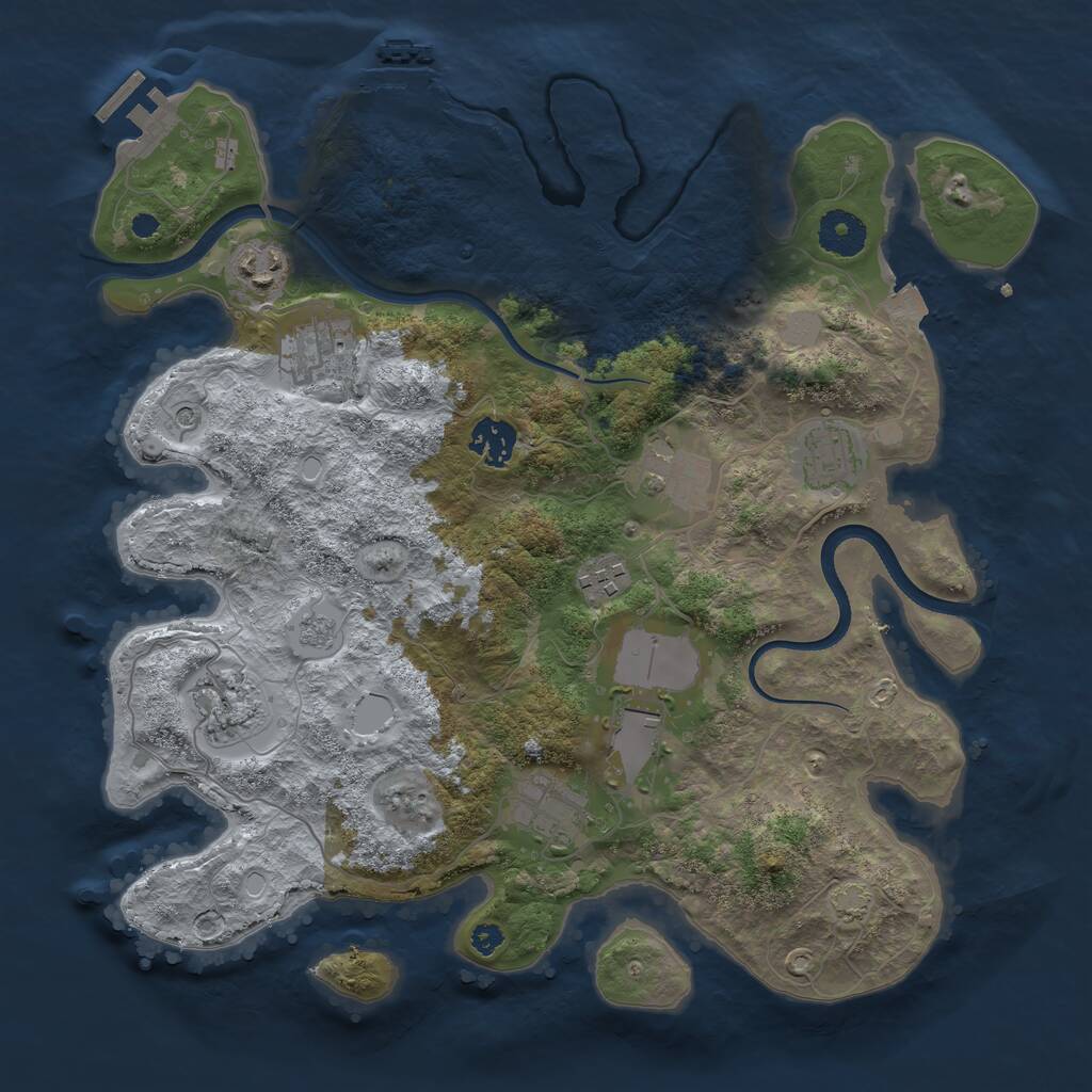 Rust Map: Procedural Map, Size: 3500, Seed: 481767, 15 Monuments