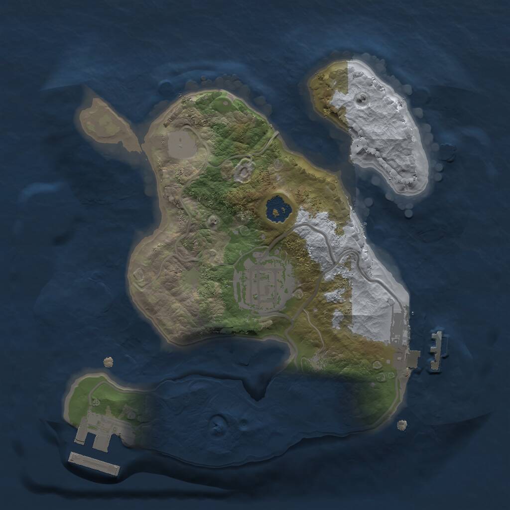Rust Map: Procedural Map, Size: 2000, Seed: 1349423137, 4 Monuments