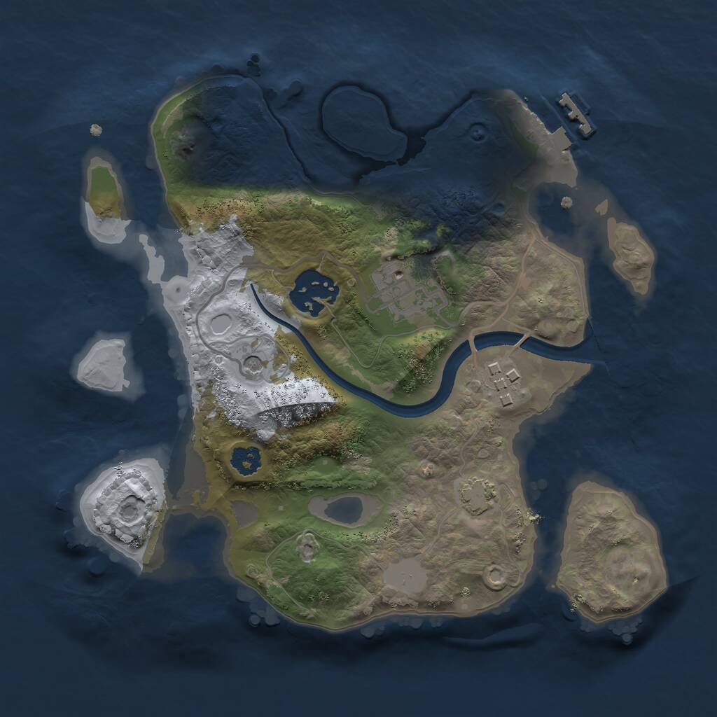 Rust Map: Procedural Map, Size: 2400, Seed: 25158, 7 Monuments