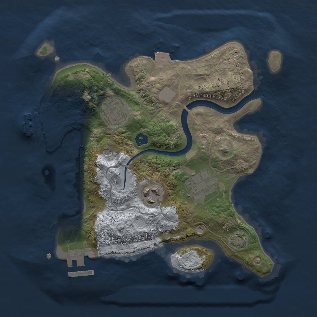 Rust Map: Procedural Map, Size: 2500, Seed: 9768933, 8 Monuments