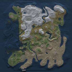 Thumbnail Rust Map: Procedural Map, Size: 4000, Seed: 1064193235, 15 Monuments