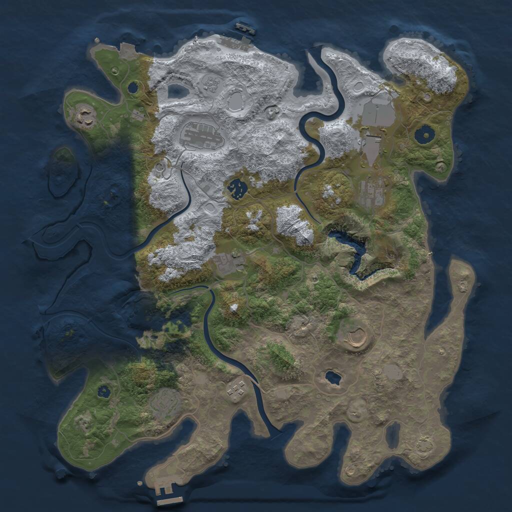 Rust Map: Procedural Map, Size: 4000, Seed: 1064193235, 15 Monuments
