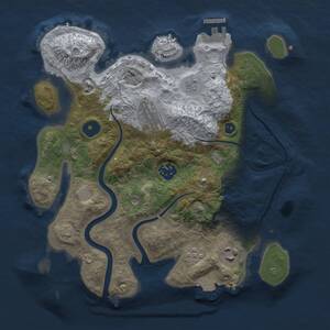 Thumbnail Rust Map: Procedural Map, Size: 3000, Seed: 83659, 9 Monuments