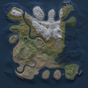 Thumbnail Rust Map: Procedural Map, Size: 3000, Seed: 993697747, 11 Monuments