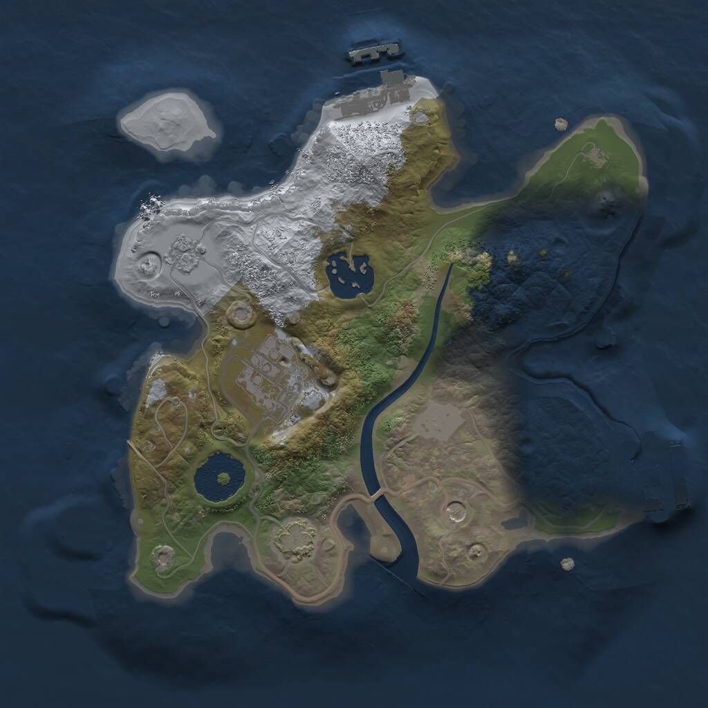 Rust Map: Procedural Map, Size: 2200, Seed: 896121129, 8 Monuments