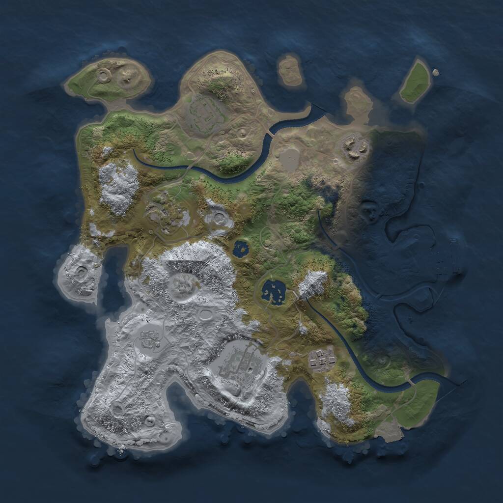 Rust Map: Procedural Map, Size: 3000, Seed: 570668332, 10 Monuments
