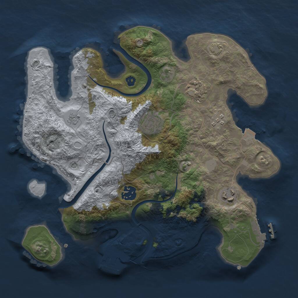 Rust Map: Procedural Map, Size: 3000, Seed: 453978, 11 Monuments