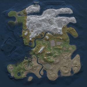 Thumbnail Rust Map: Procedural Map, Size: 3700, Seed: 1888948029, 16 Monuments
