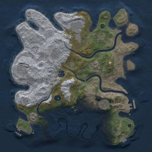 Thumbnail Rust Map: Procedural Map, Size: 3500, Seed: 769180416, 14 Monuments