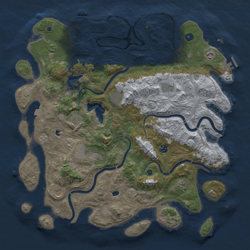 Rust Map: Procedural Map, Size: 4500, Seed: 22278, 15 Monuments