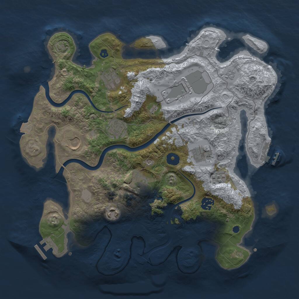 Rust Map: Procedural Map, Size: 3500, Seed: 82069053, 15 Monuments