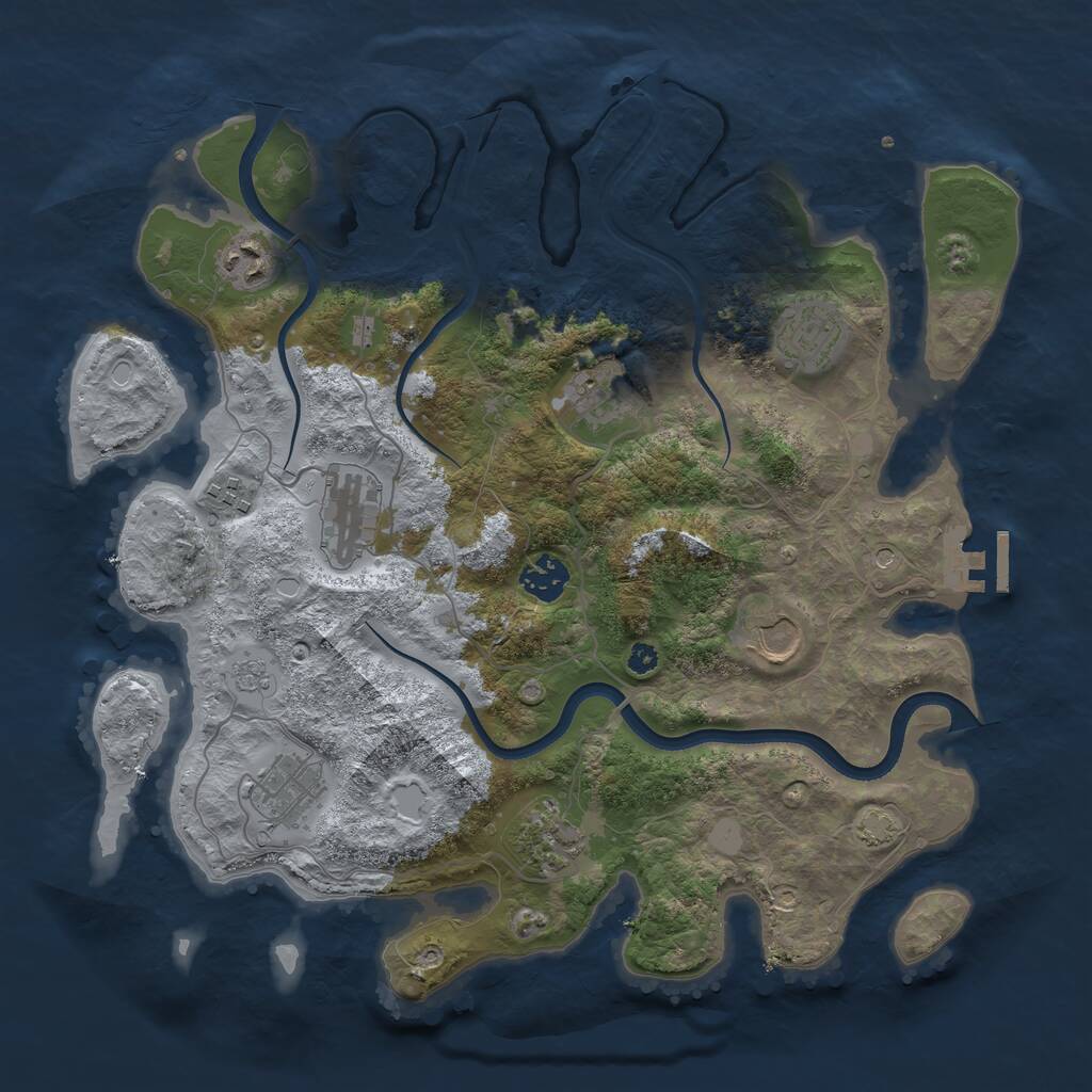 Rust Map: Procedural Map, Size: 3600, Seed: 170725, 14 Monuments