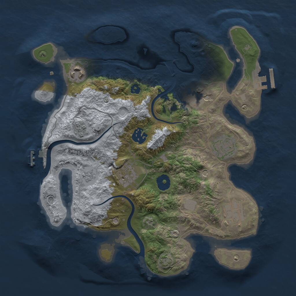 Rust Map: Procedural Map, Size: 3000, Seed: 200207, 13 Monuments