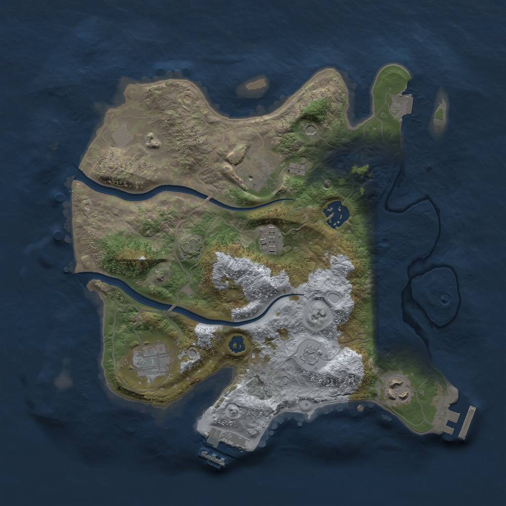Rust Map: Procedural Map, Size: 3000, Seed: 2063, 11 Monuments
