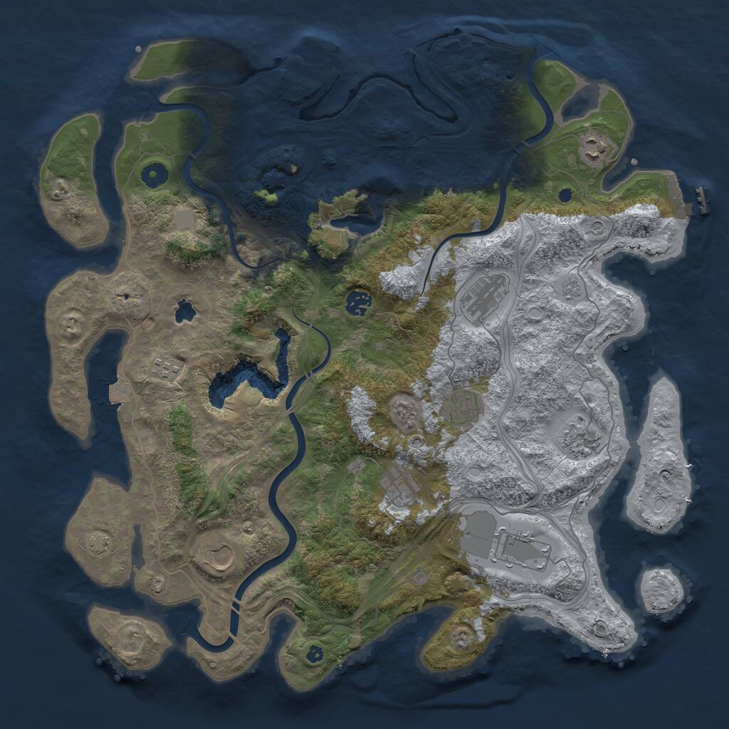 Rust Map: Procedural Map, Size: 4300, Seed: 817493, 15 Monuments