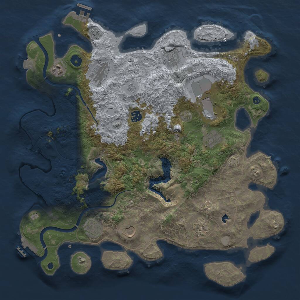 Rust Map: Procedural Map, Size: 4000, Seed: 27082639, 16 Monuments