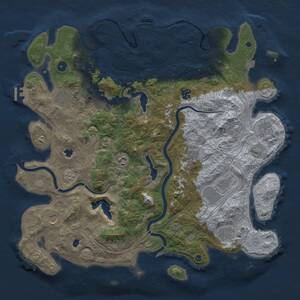 Thumbnail Rust Map: Procedural Map, Size: 4550, Seed: 16823908, 16 Monuments