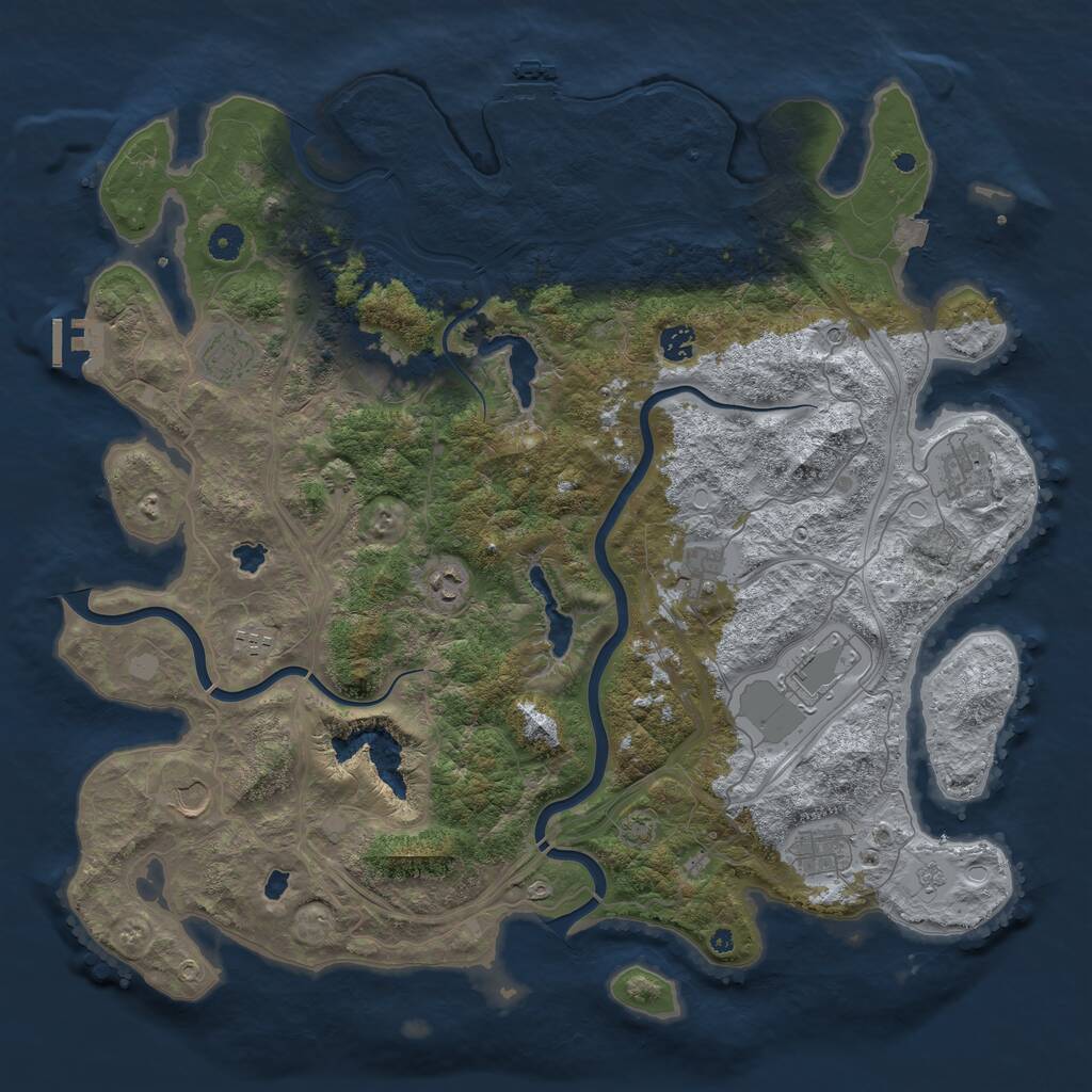 Rust Map: Procedural Map, Size: 4550, Seed: 16823908, 16 Monuments