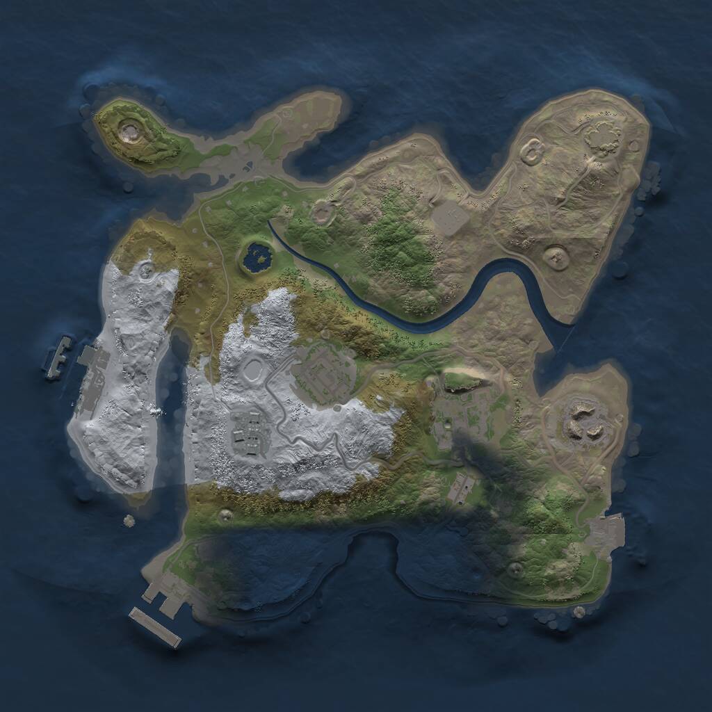 Rust Map: Procedural Map, Size: 2500, Seed: 247175553, 8 Monuments