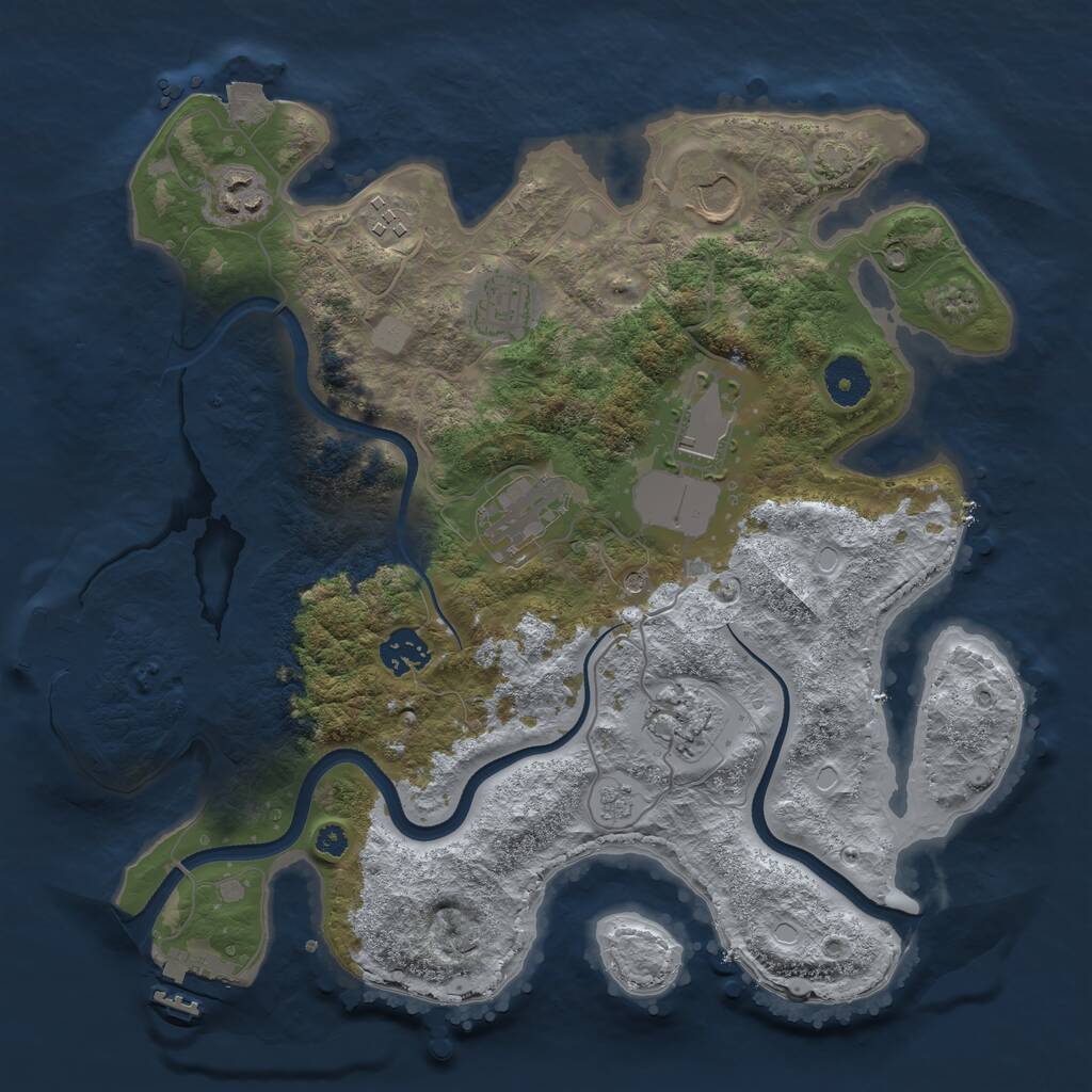 Rust Map: Procedural Map, Size: 3500, Seed: 11088, 14 Monuments