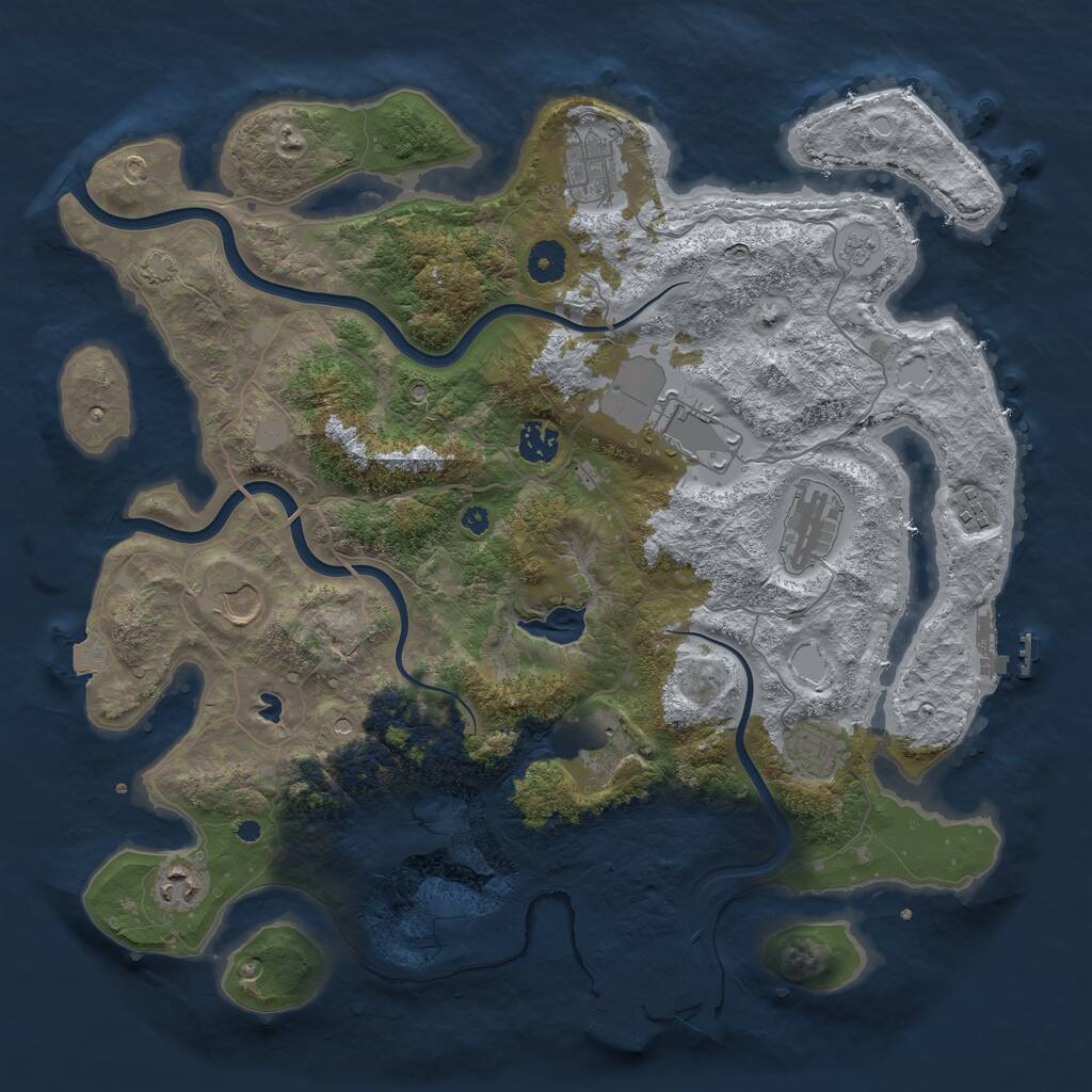 Rust Map: Procedural Map, Size: 4000, Seed: 85858, 15 Monuments