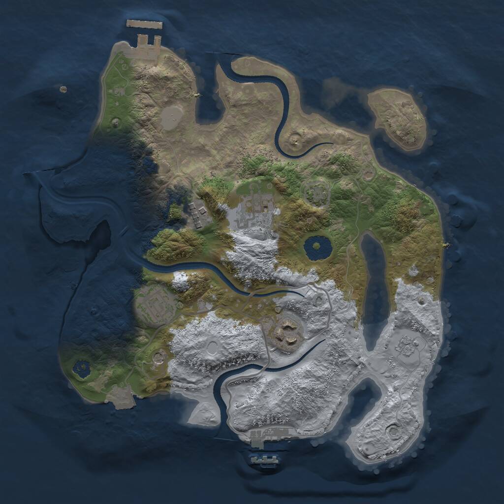 Rust Map: Procedural Map, Size: 2850, Seed: 1641923843, 10 Monuments