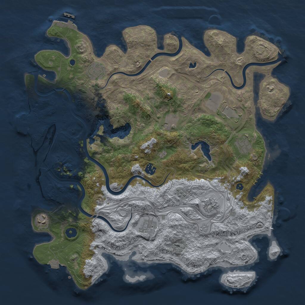 Rust Map: Procedural Map, Size: 4250, Seed: 1801324358, 15 Monuments