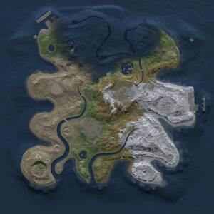 Thumbnail Rust Map: Procedural Map, Size: 2500, Seed: 7298, 9 Monuments