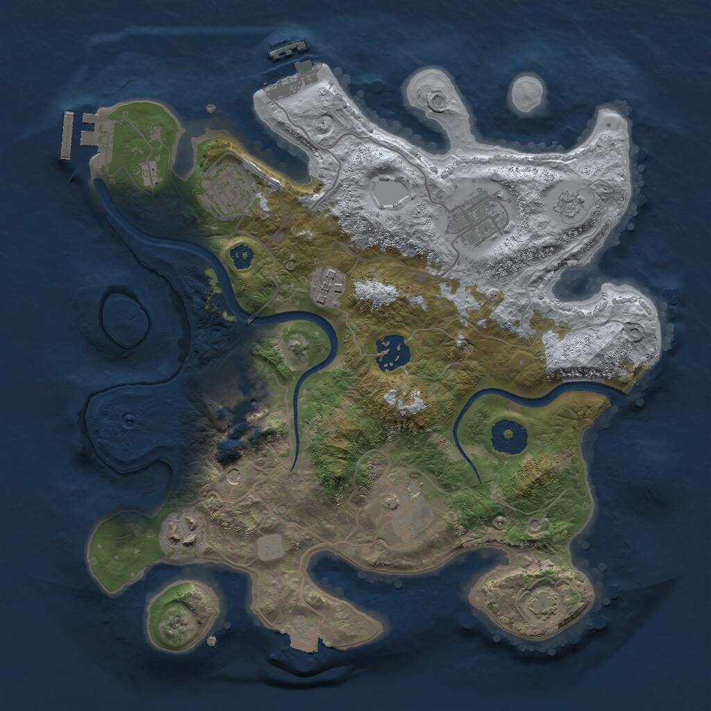 Rust Map: Procedural Map, Size: 3000, Seed: 6948915, 13 Monuments
