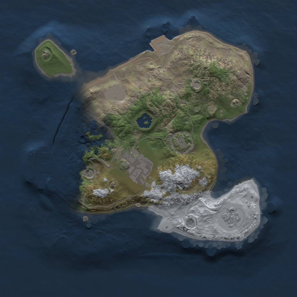 Rust Map: Procedural Map, Size: 2000, Seed: 1641923843, 6 Monuments