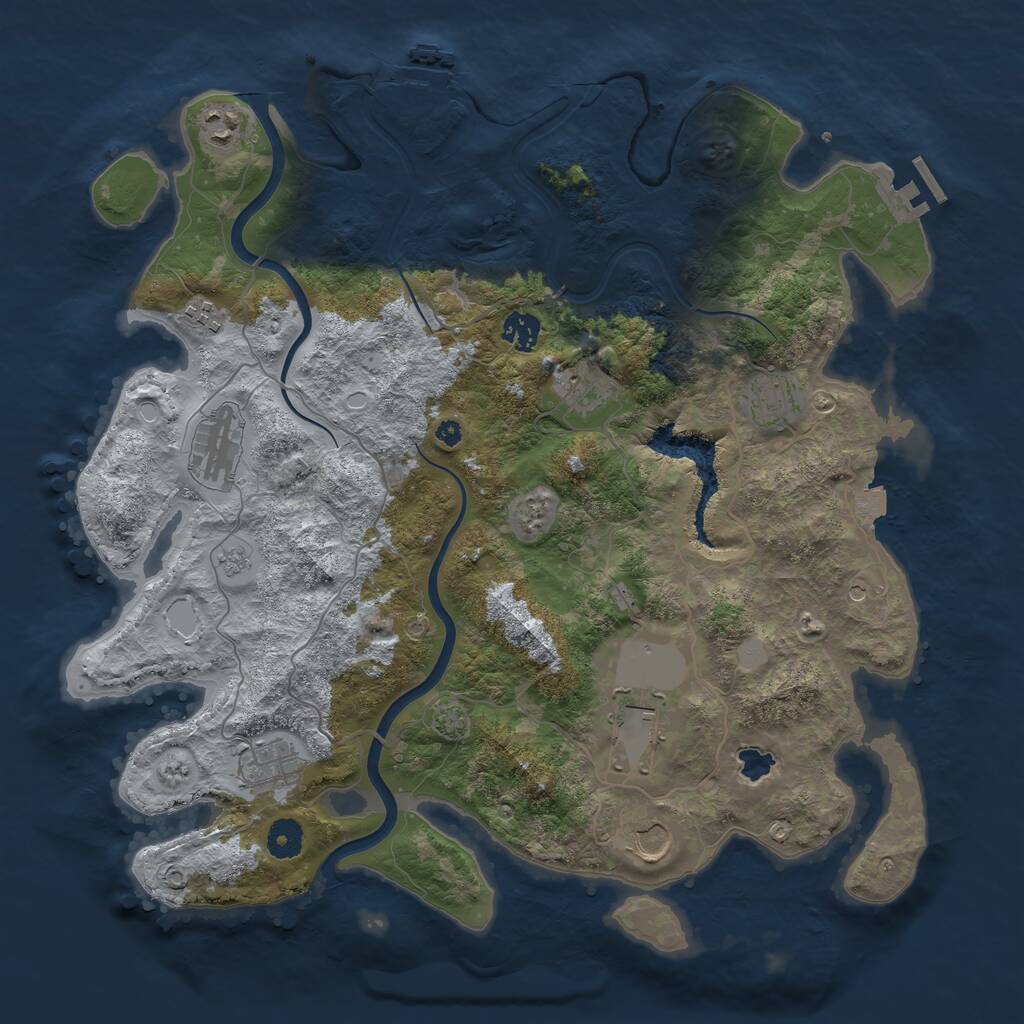 Rust Map: Procedural Map, Size: 4000, Seed: 1375387143, 15 Monuments