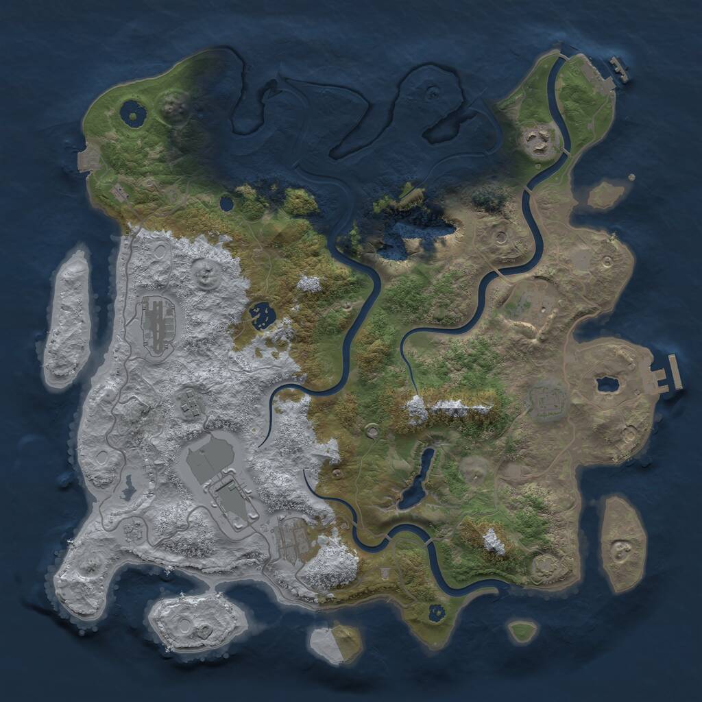 Rust Map: Procedural Map, Size: 4000, Seed: 959628257, 14 Monuments
