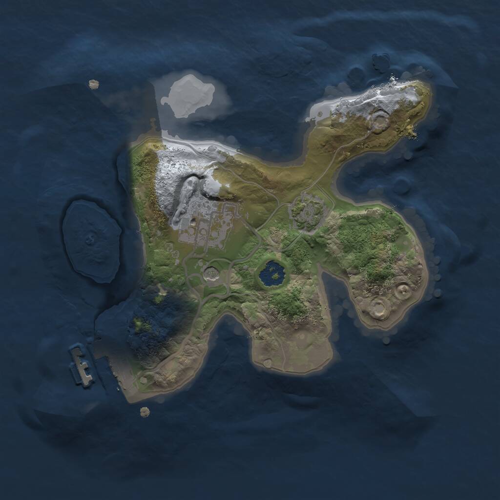 Rust Map: Procedural Map, Size: 2000, Seed: 1463971968, 5 Monuments