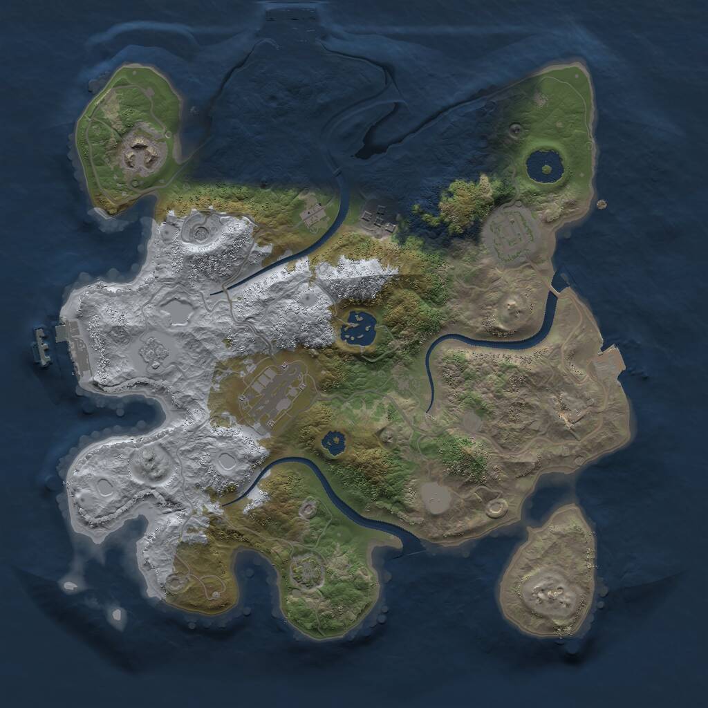 Rust Map: Procedural Map, Size: 3000, Seed: 1618424227, 11 Monuments
