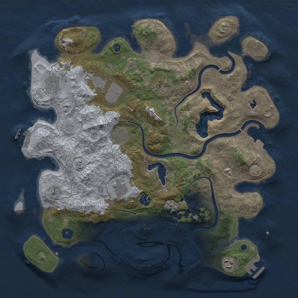 Rust Map: Procedural Map, Size: 4000, Seed: 1701309556, 14 Monuments