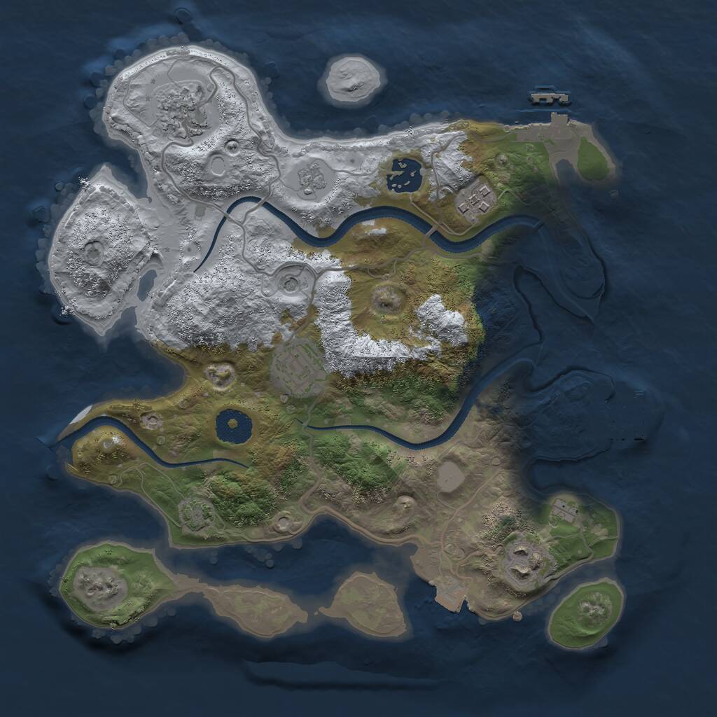 Rust Map: Procedural Map, Size: 3000, Seed: 11877, 11 Monuments