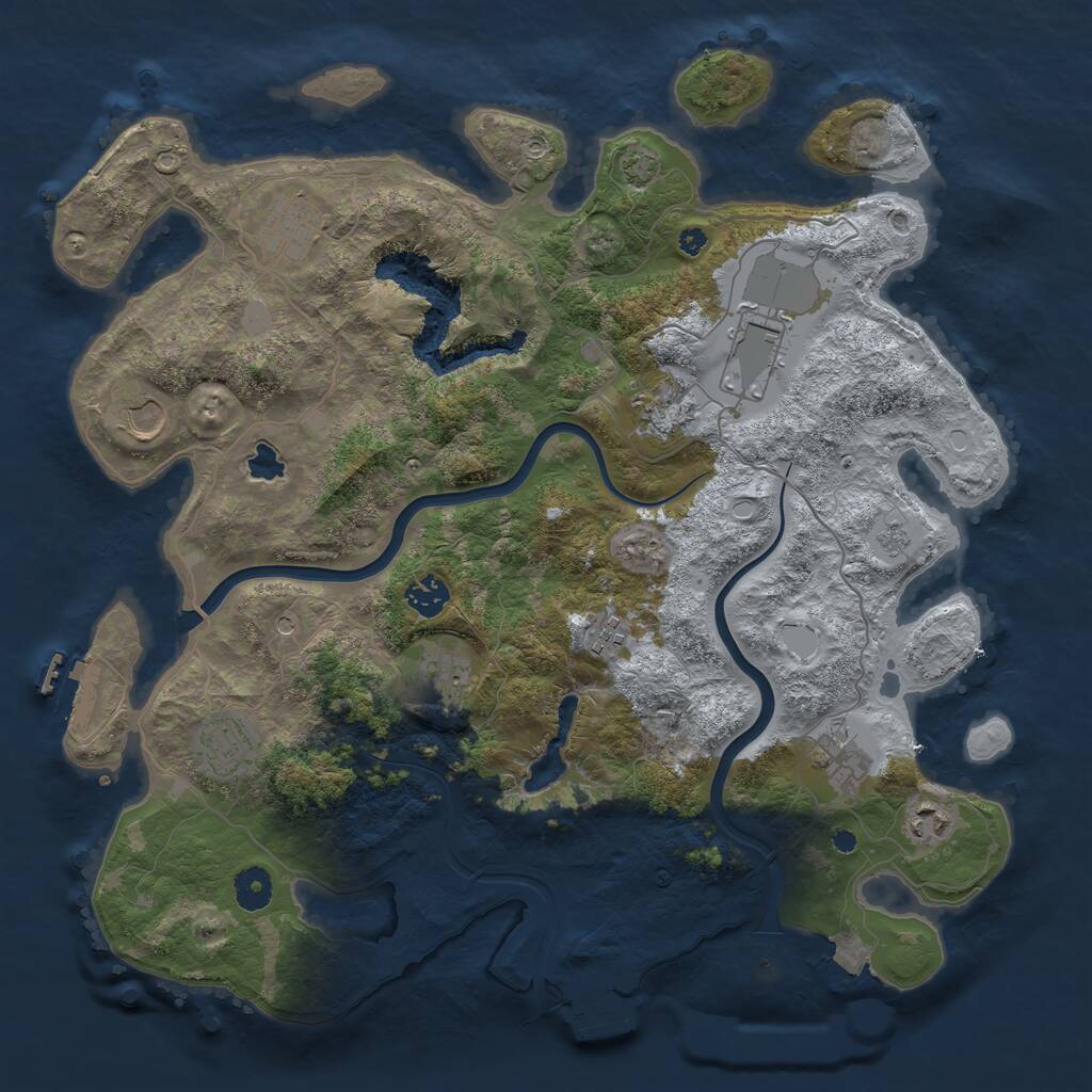 Rust Map: Procedural Map, Size: 4000, Seed: 64144762, 16 Monuments