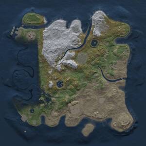 Thumbnail Rust Map: Procedural Map, Size: 3250, Seed: 186445560, 12 Monuments