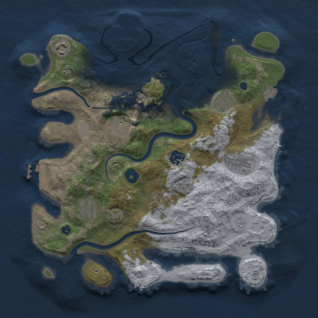 Rust Map: Procedural Map, Size: 3400, Seed: 10698, 14 Monuments