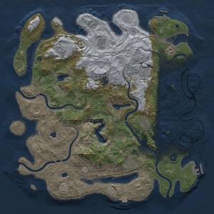 Thumbnail Rust Map: Procedural Map, Size: 4500, Seed: 1493416002, 15 Monuments